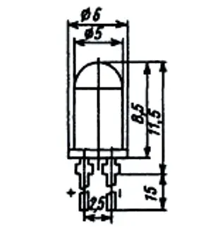 АЛ336Е диод светоизлучающий фото 2