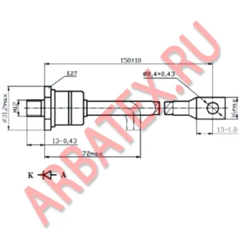 ДЧ151-80Х-12-5 диод фото 3 ДЧ151-80Х-12-5 диод фото 3